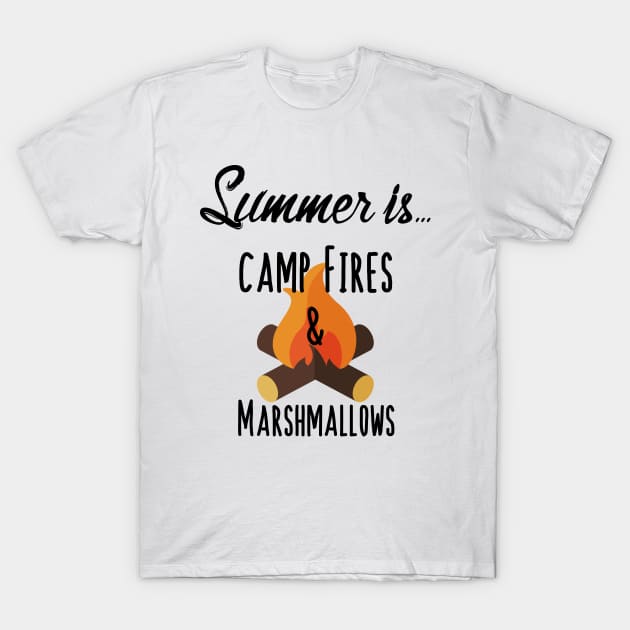 Summer Is Camp Fires & Marshmallows - S’mores T-Shirt by PozureTees108